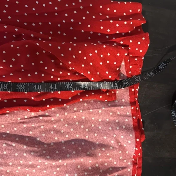 Reformation Red Lacey Ditty Polka Dot Midi to Maxi Milkmaid Dress Size 4 NWT - Picture 9 of 9